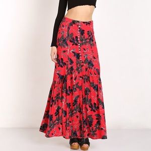 Free People Smooth Sailing Floral Maxi Skirt